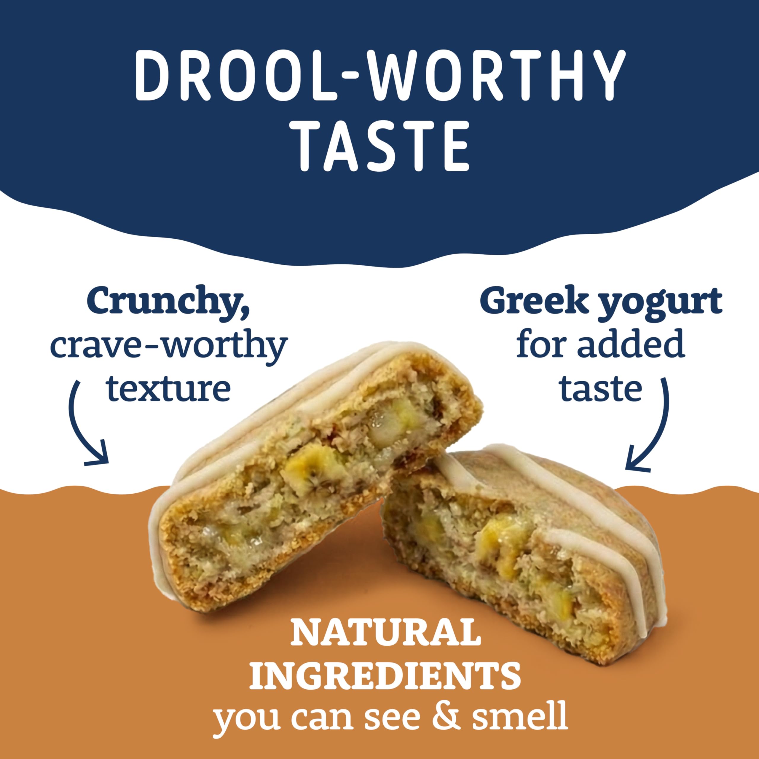 Natural Balance Yo-Gut Bites con mantequilla de maní, premio sabroso para perros.