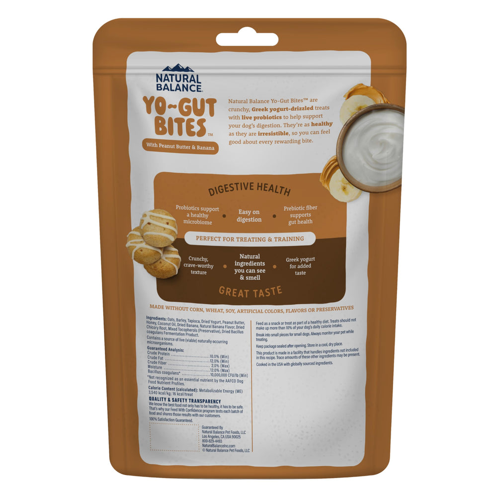 Natural Balance Yo-Gut Bites ideales para premios y entrenamiento diario.