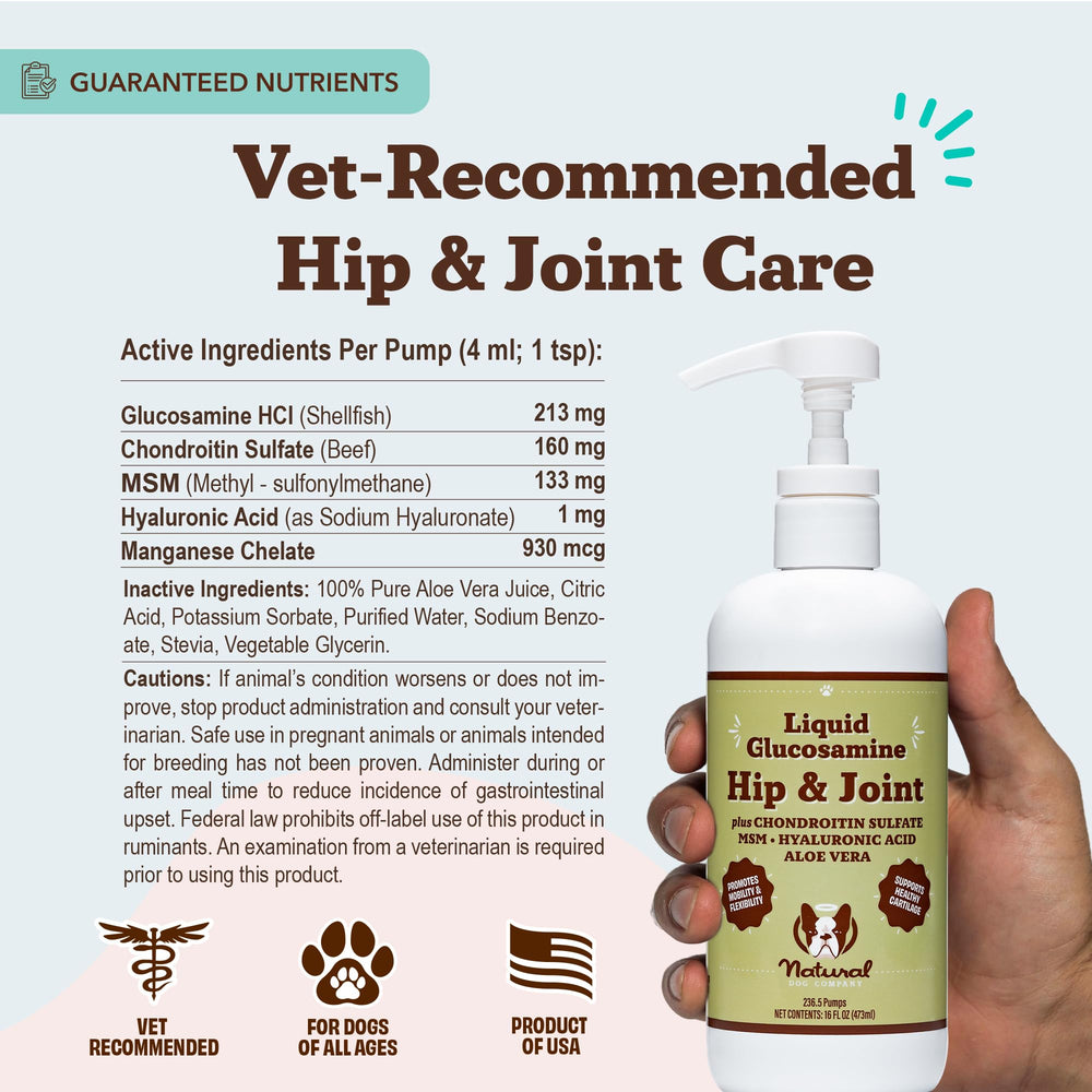 Natural Dog Company Aceite glucosamina: apoyo para grandes razas y actividad diaria.