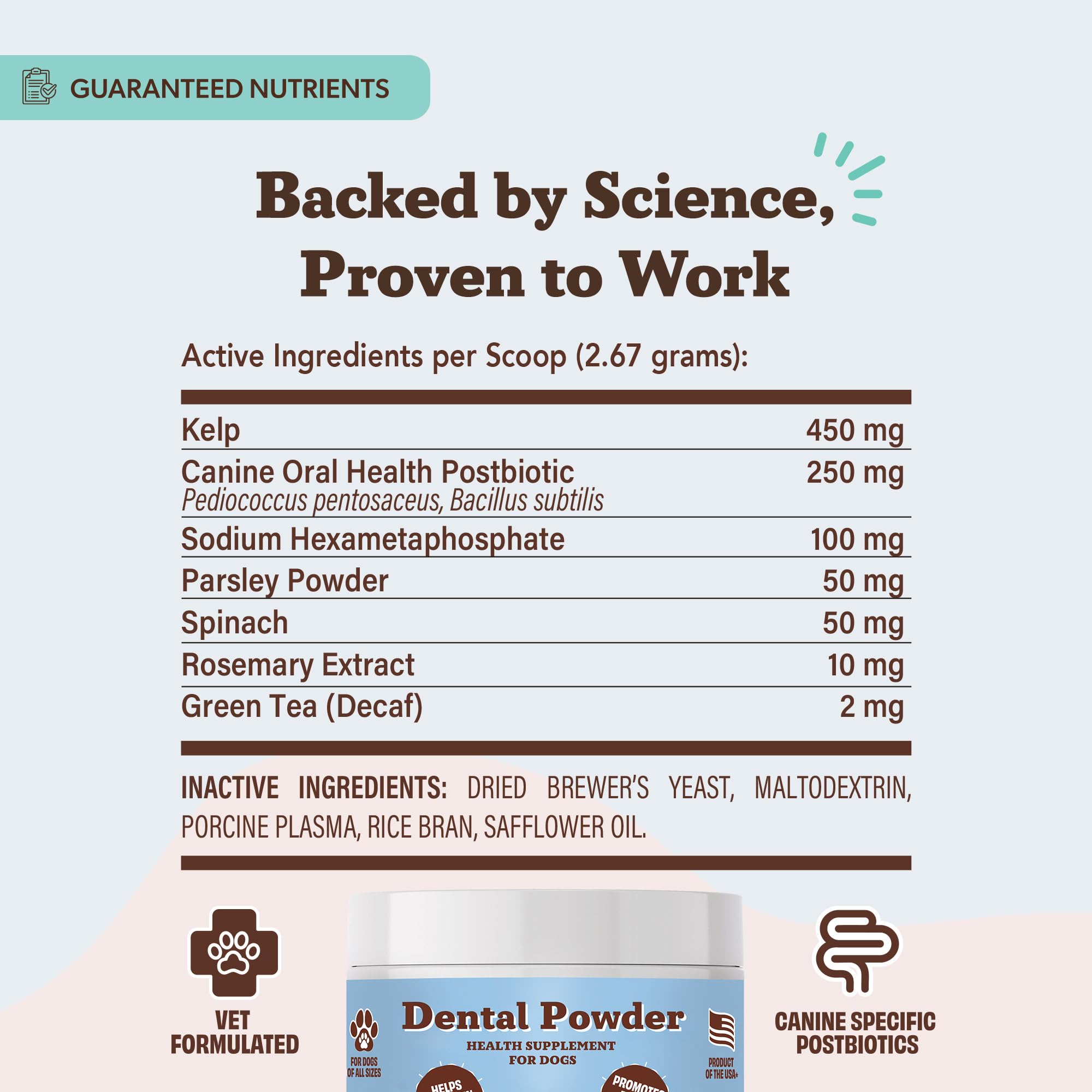 Polvo dental Natural Dog Company, formulado por veterinarios