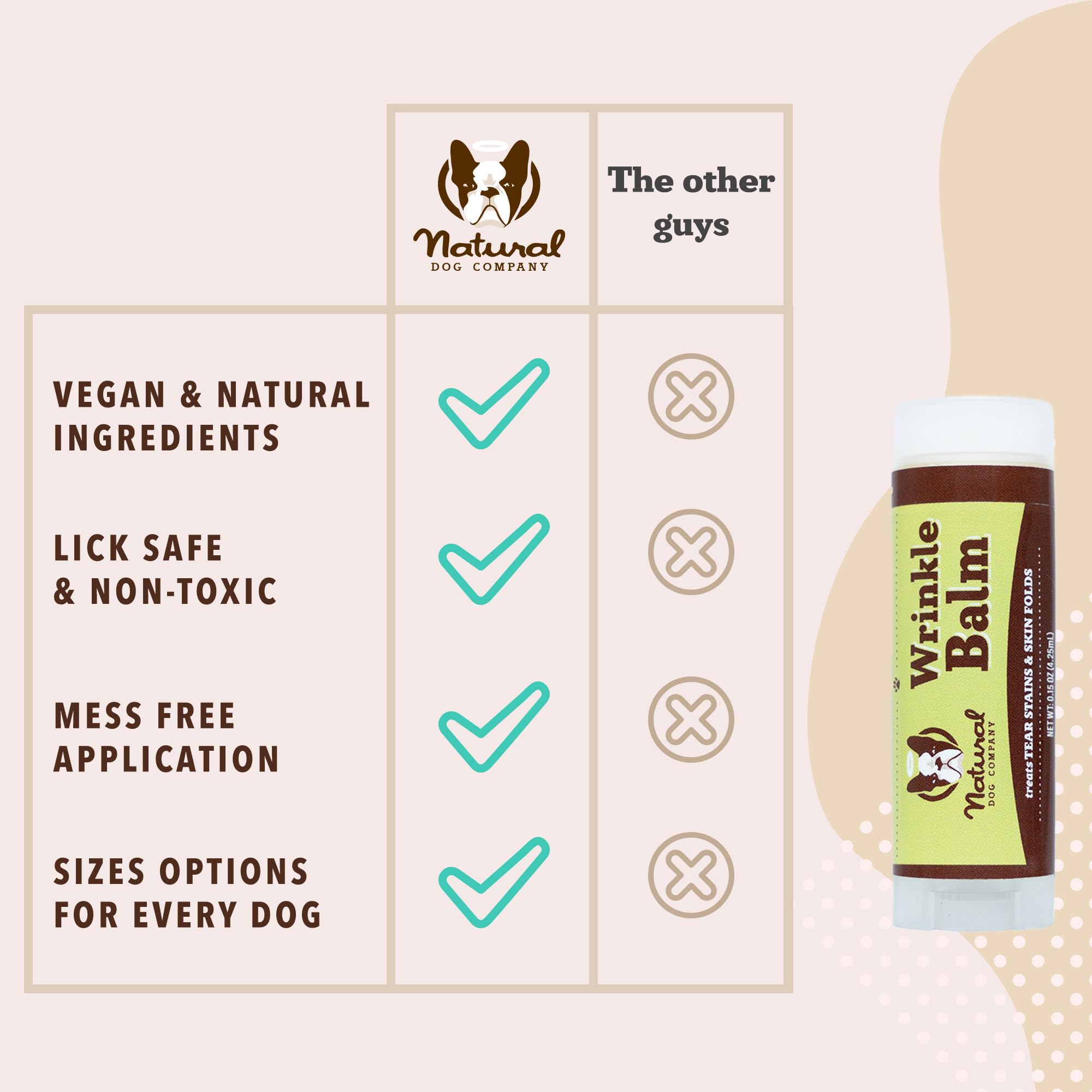 natural dog company asegura seguridad para lamidos en áreas faciales de perros.