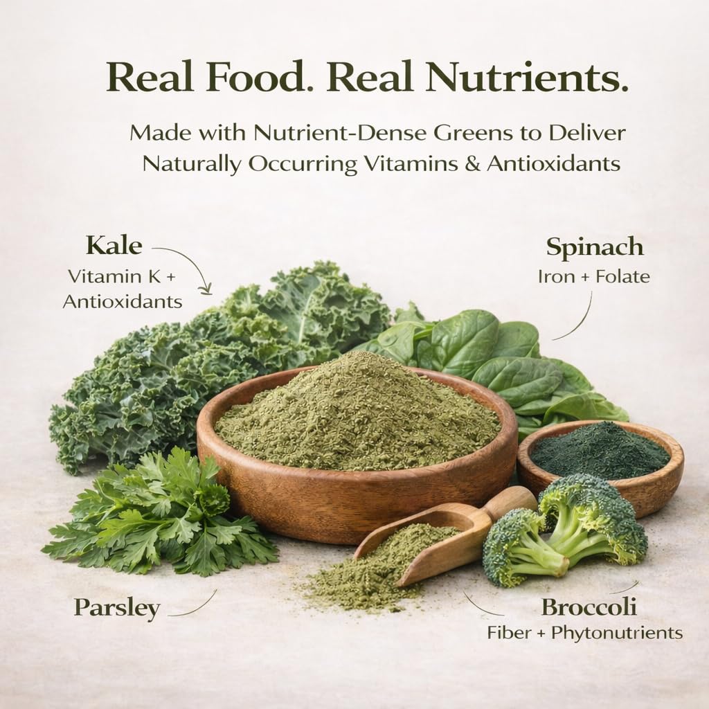 Natural Dog Company Super Greens: brillo-de-pelo, cuida la piel y el pelaje durante uso continuo.