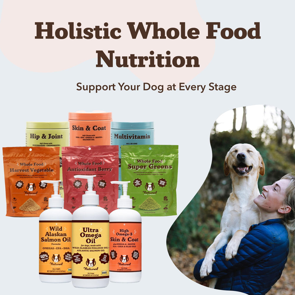 Natural Dog Company Ultra Omega Oil, etiqueta clara para uso diario