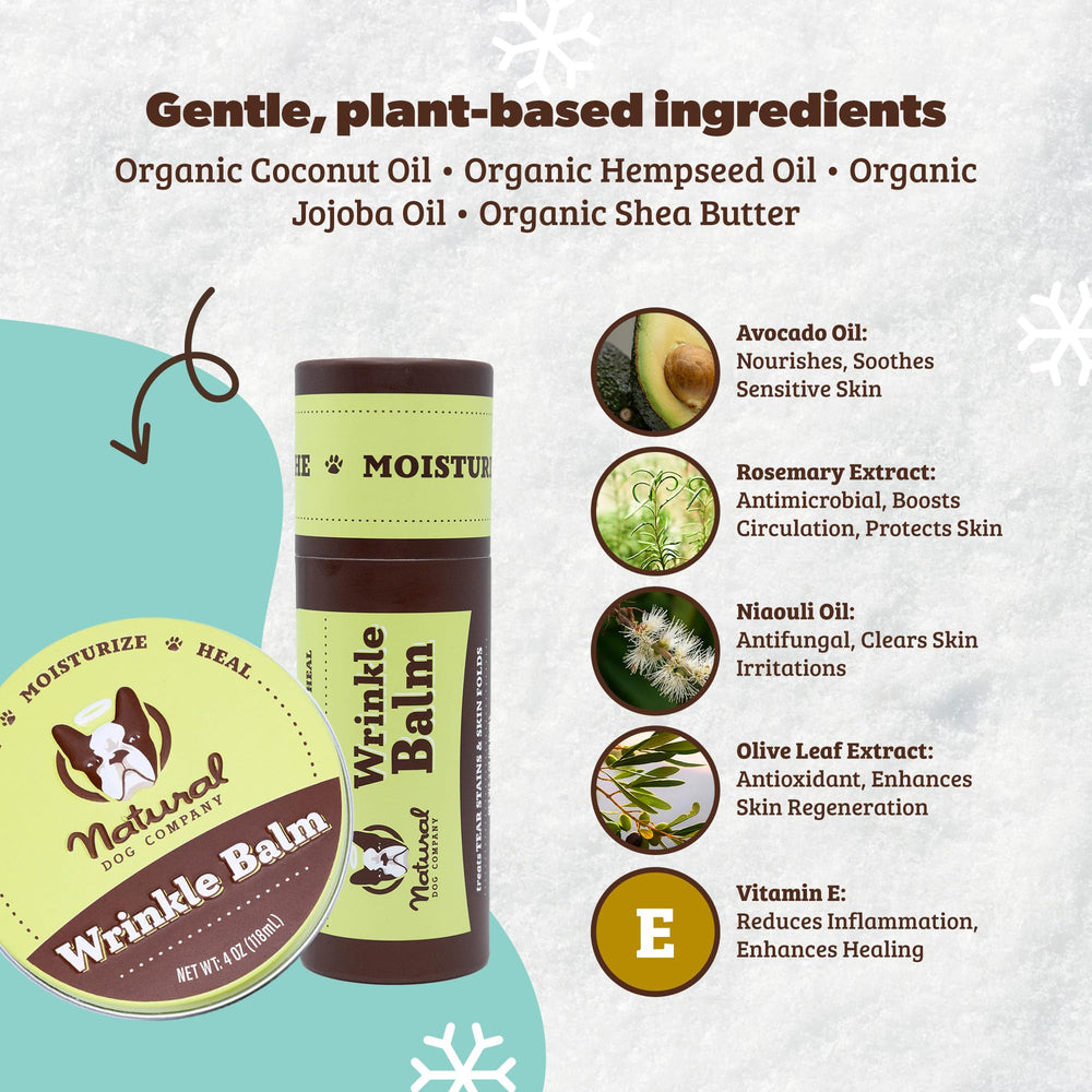 natural dog company muestra zonas de arrugas faciales de perros bien cuidadas cada día.