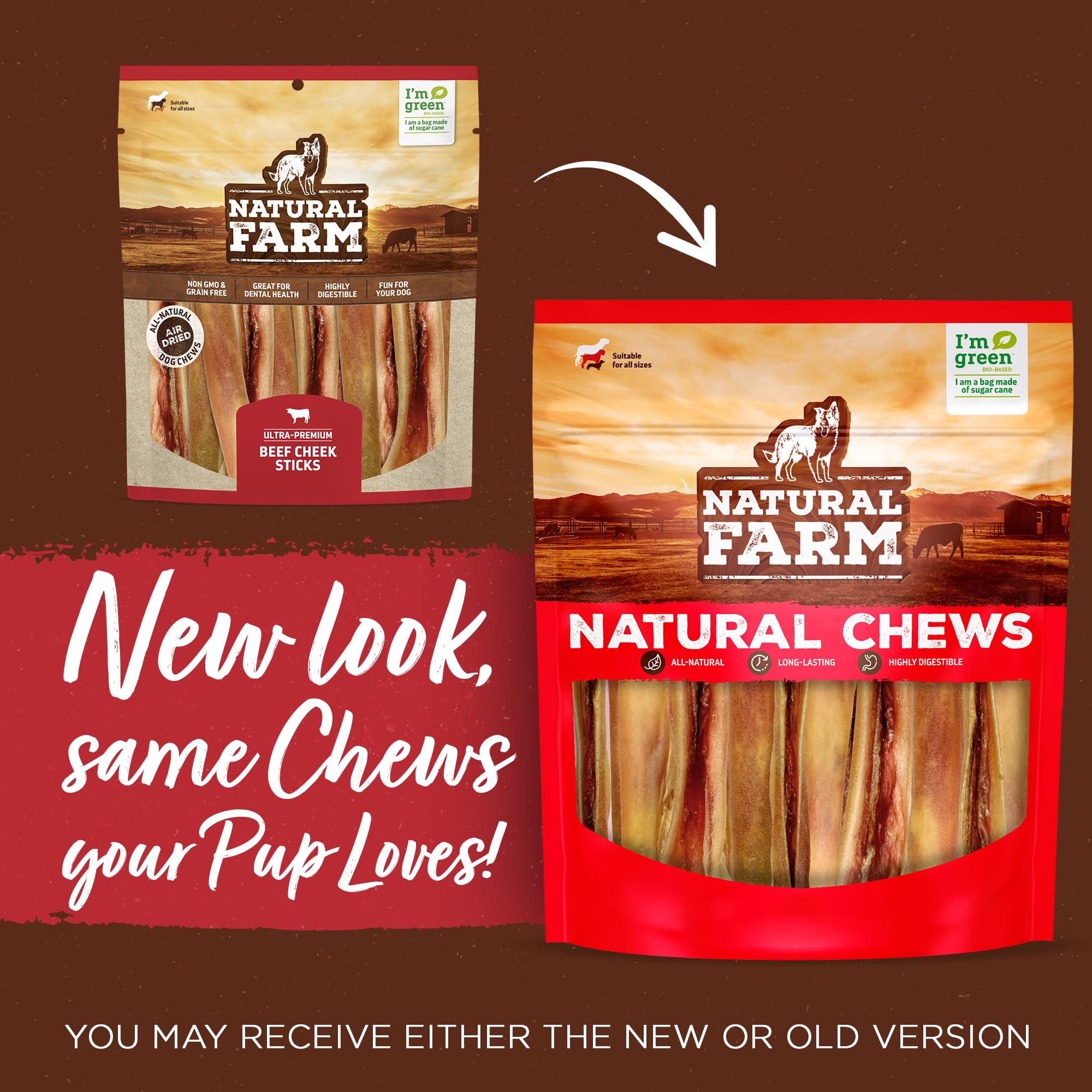 Natural Farm Bully Chips mejilla de res, fuente de proteína para perros