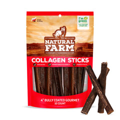 Natural Farm Bully Coated Collagen Stick de 4 pulgadas en empaque, apoyo a articulaciones.