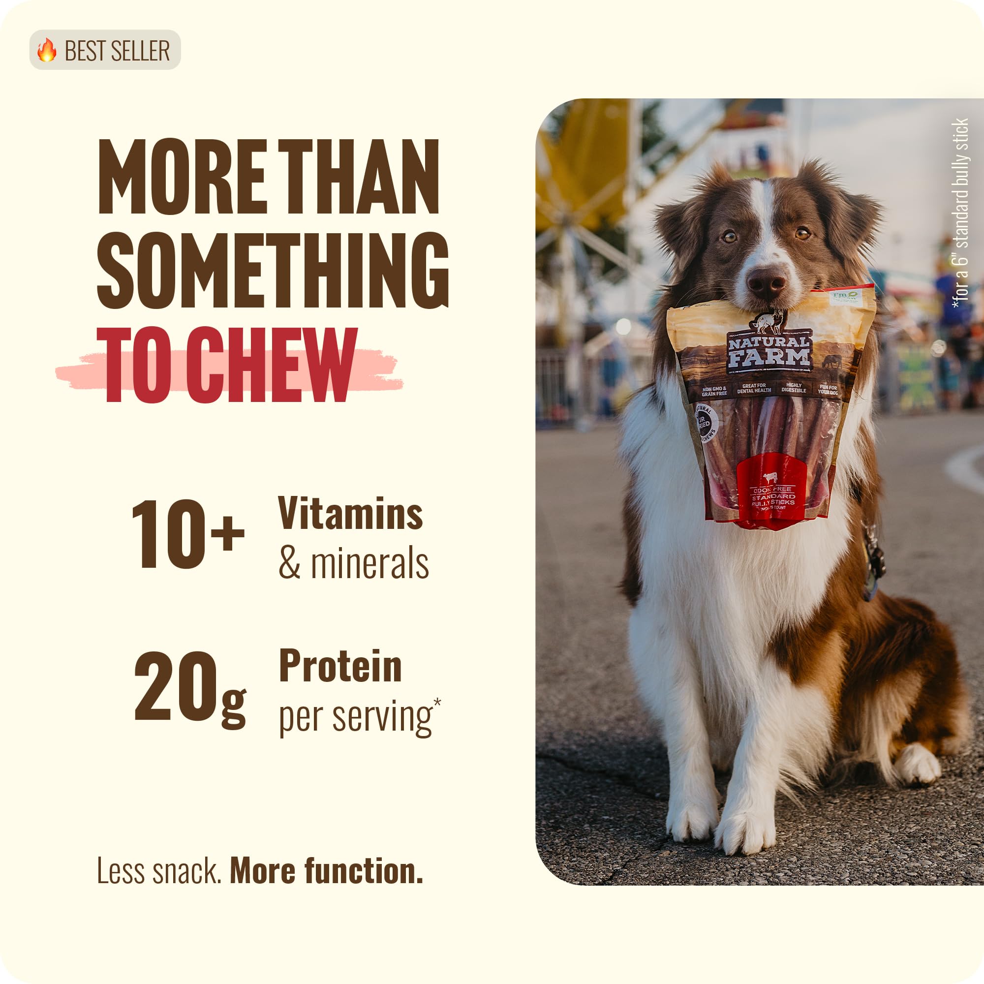 Natural Farm Bully Stick para entrenamiento positivo en perros medianos