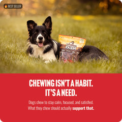 Natural Farm Bully Stick ayuda a reducir la ansiedad al masticar diariamente