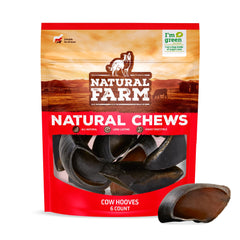 Natural Farm cascos de vaca 6-pack: mordida estable para perros