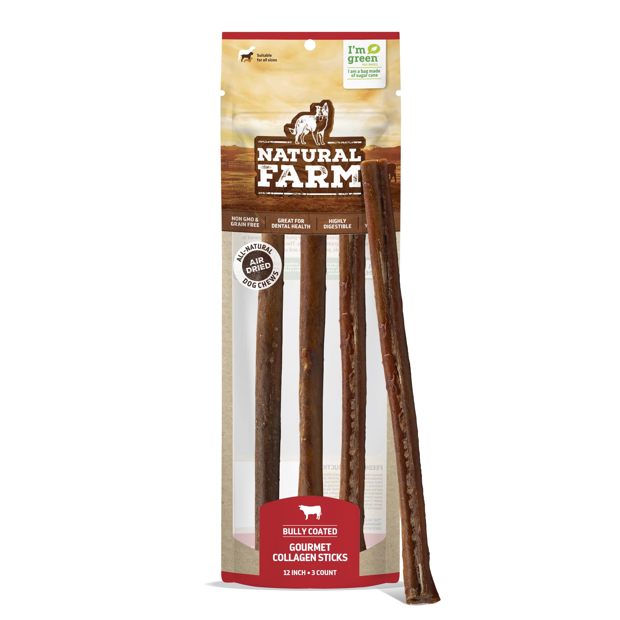 Gomitas de colágeno Natural Farm 6 pulgadas, empaque de 10, snack diario.