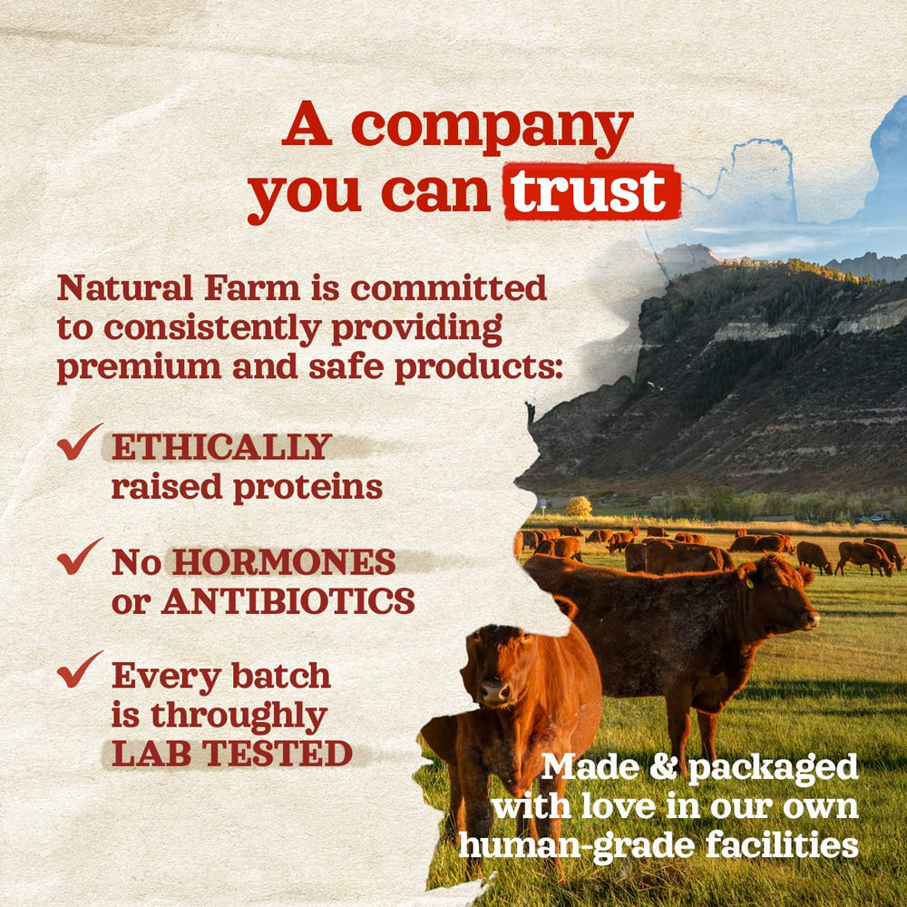 Natural Farm hueso relleno, ideal para entrenamiento positivo y recompensas diarias.