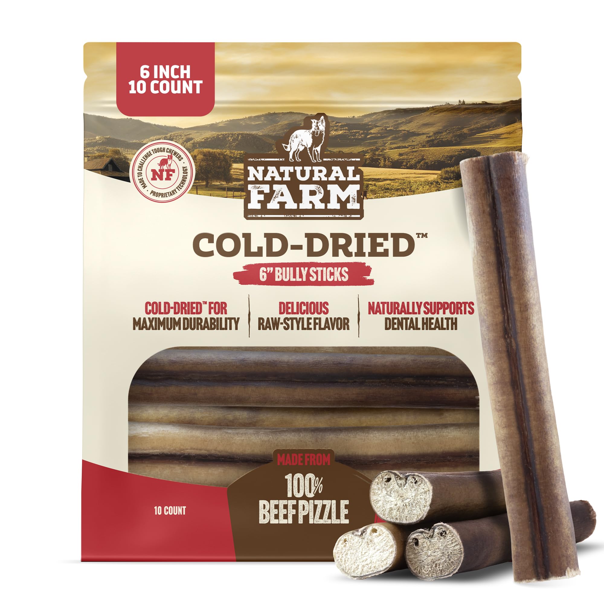 Natural Farm palitos bully fríos-secado para mordidas duraderas