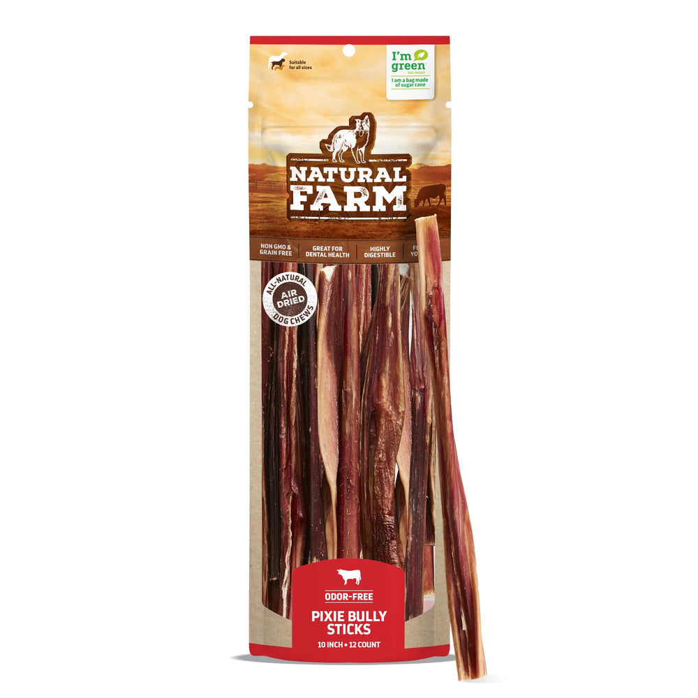 Natural Farm palitos pizzle 10 pulgadas en paquete para entrenamiento.
