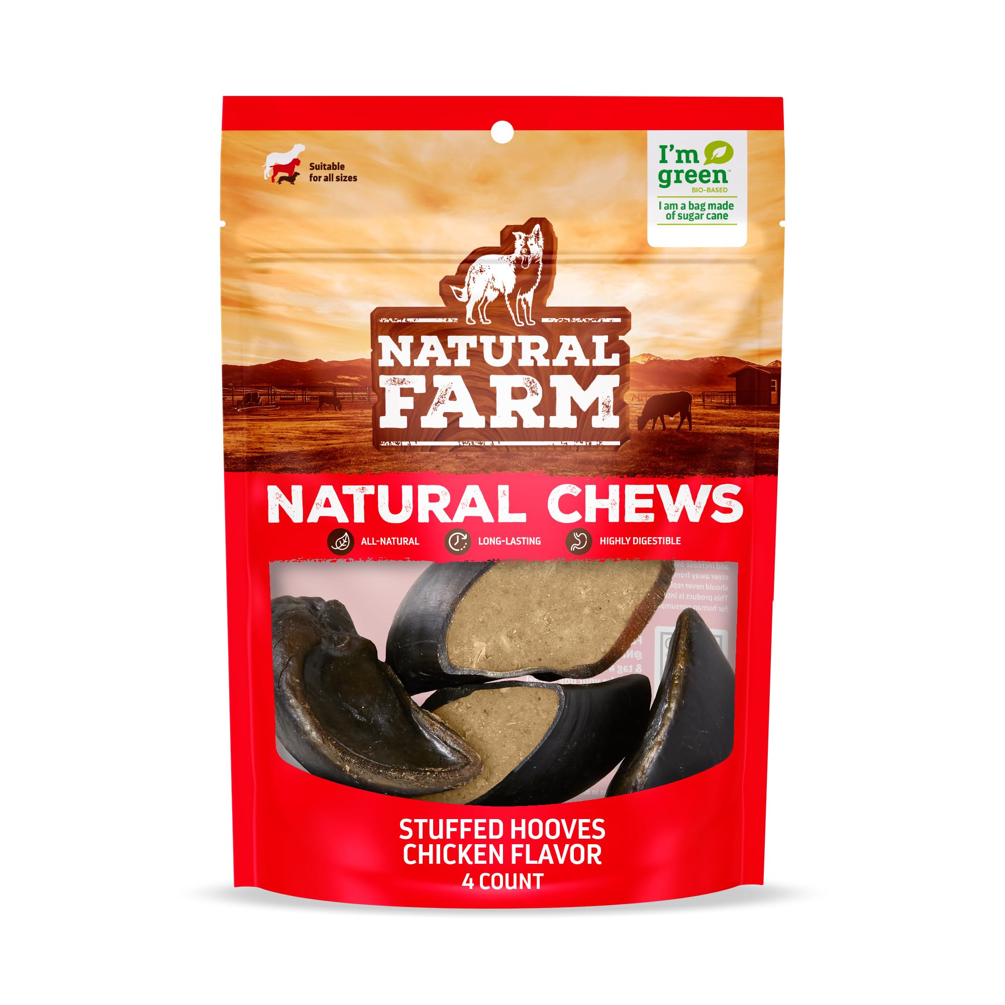 Natural Farm paquete de 4 huesos de vaca, conveniente para comprar y almacenar