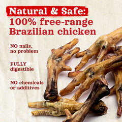 Natural Farm patitas de pollo sin uñas para perros, aroma suave para snack diario.
