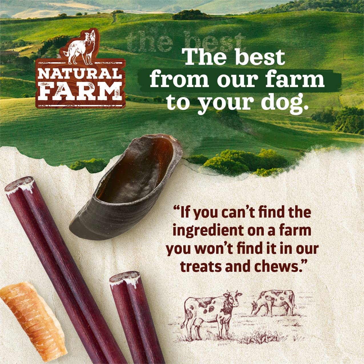 Natural Farm pies de pollo sin uñas, ingrediente único en snack para perros