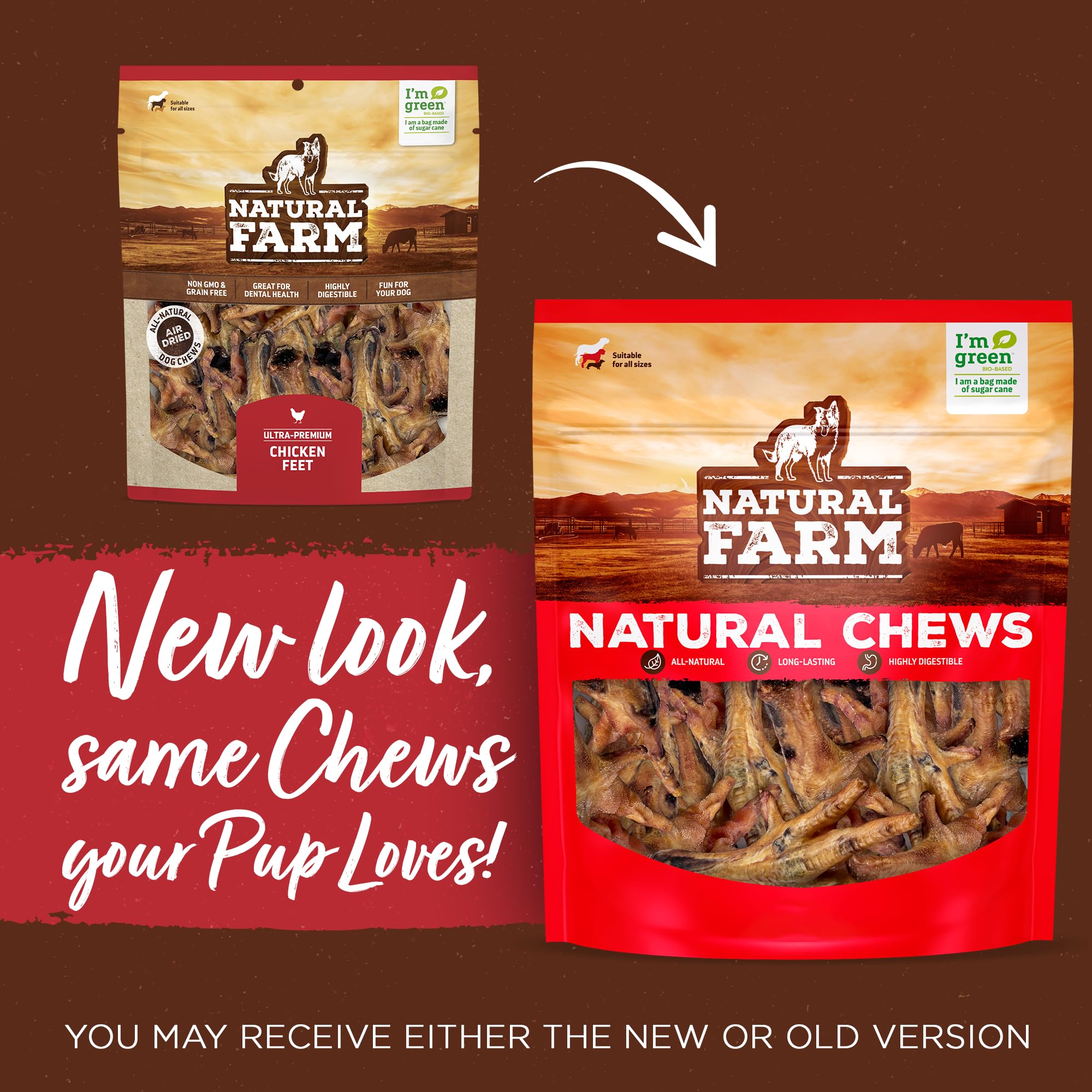 Natural Farm pies de pollo sin uñas para perro, presentación atractiva