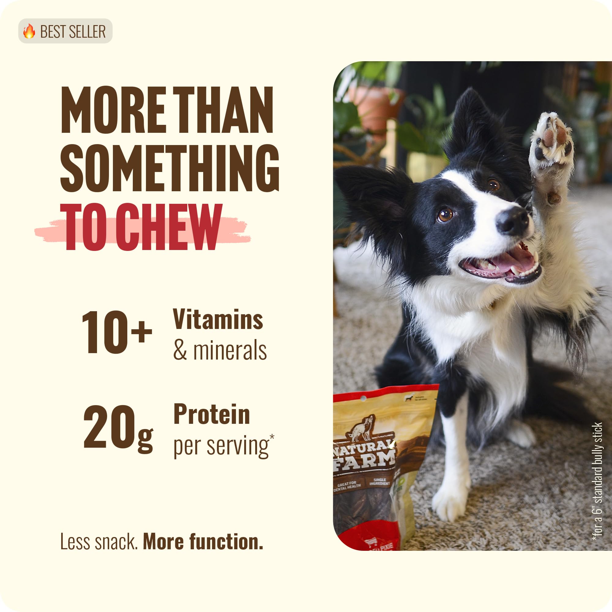 Natural Farm Pixie Sticks para perros, sabor natural y recompensa suave.