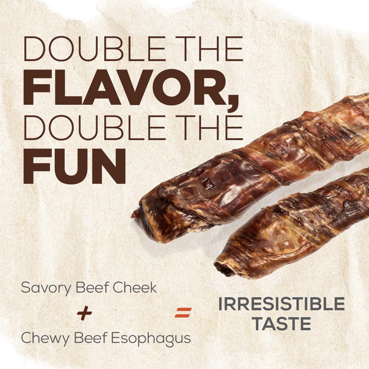 Natural Farm Power Beef Sticks enfoque en dientes y salud bucal