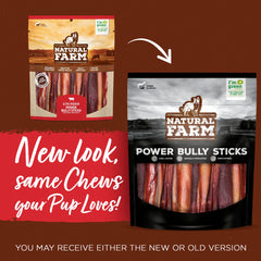 Natural Farm Power Bully Sticks textura doble para masticación prolongada