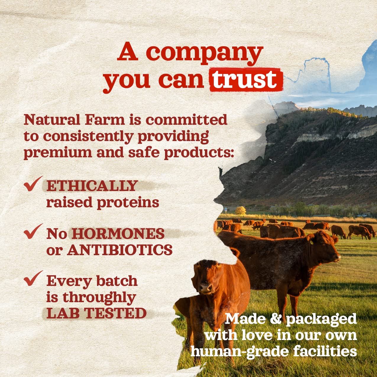 Natural Farm opción de snack sabroso y seguro, ideal como premio diario.