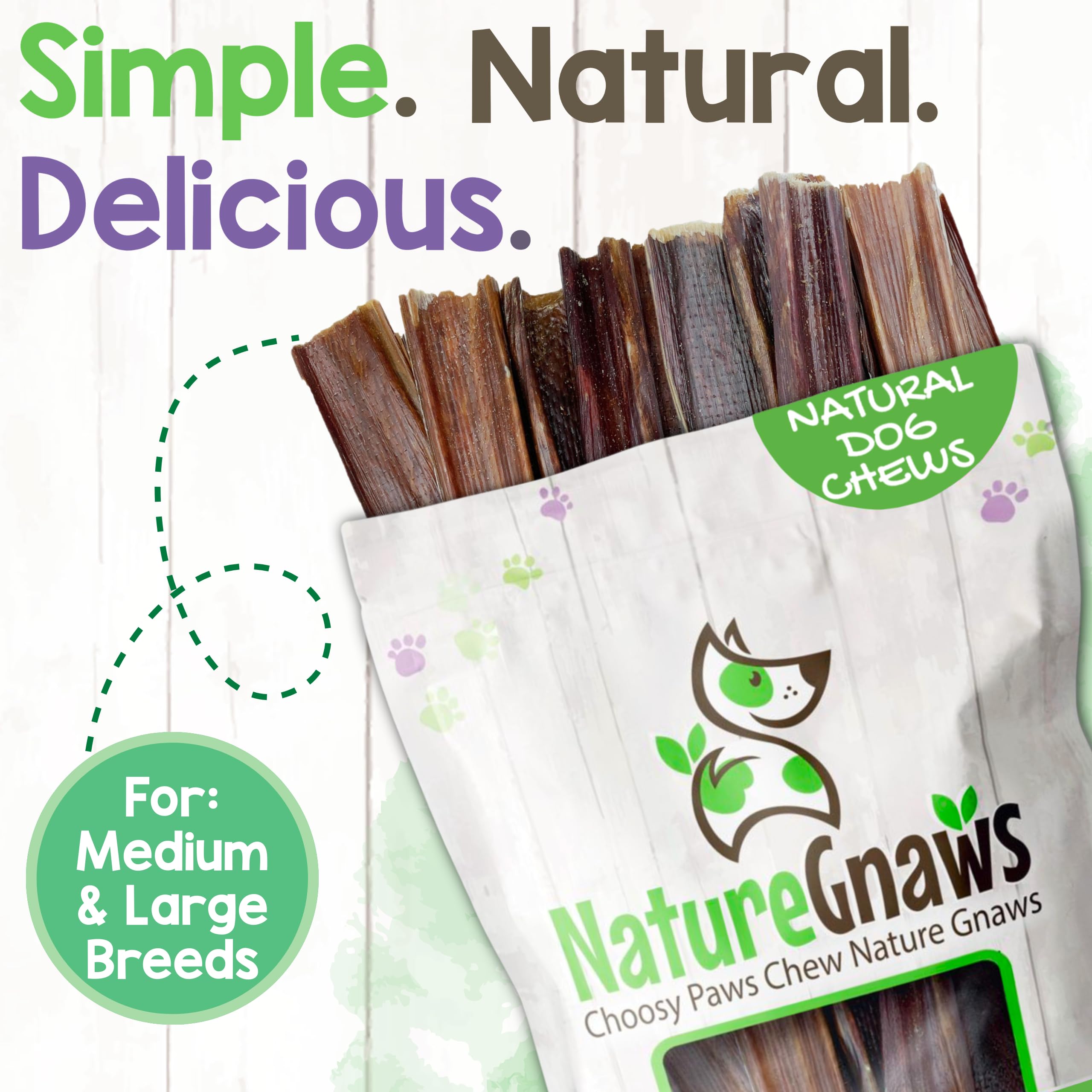 Nature Gnaws gullet de res, aroma natural que atrae a perros y promueve juego.