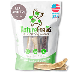Nature Gnaws astas de alce para perros, masticables duraderas para mordedores grandes.
