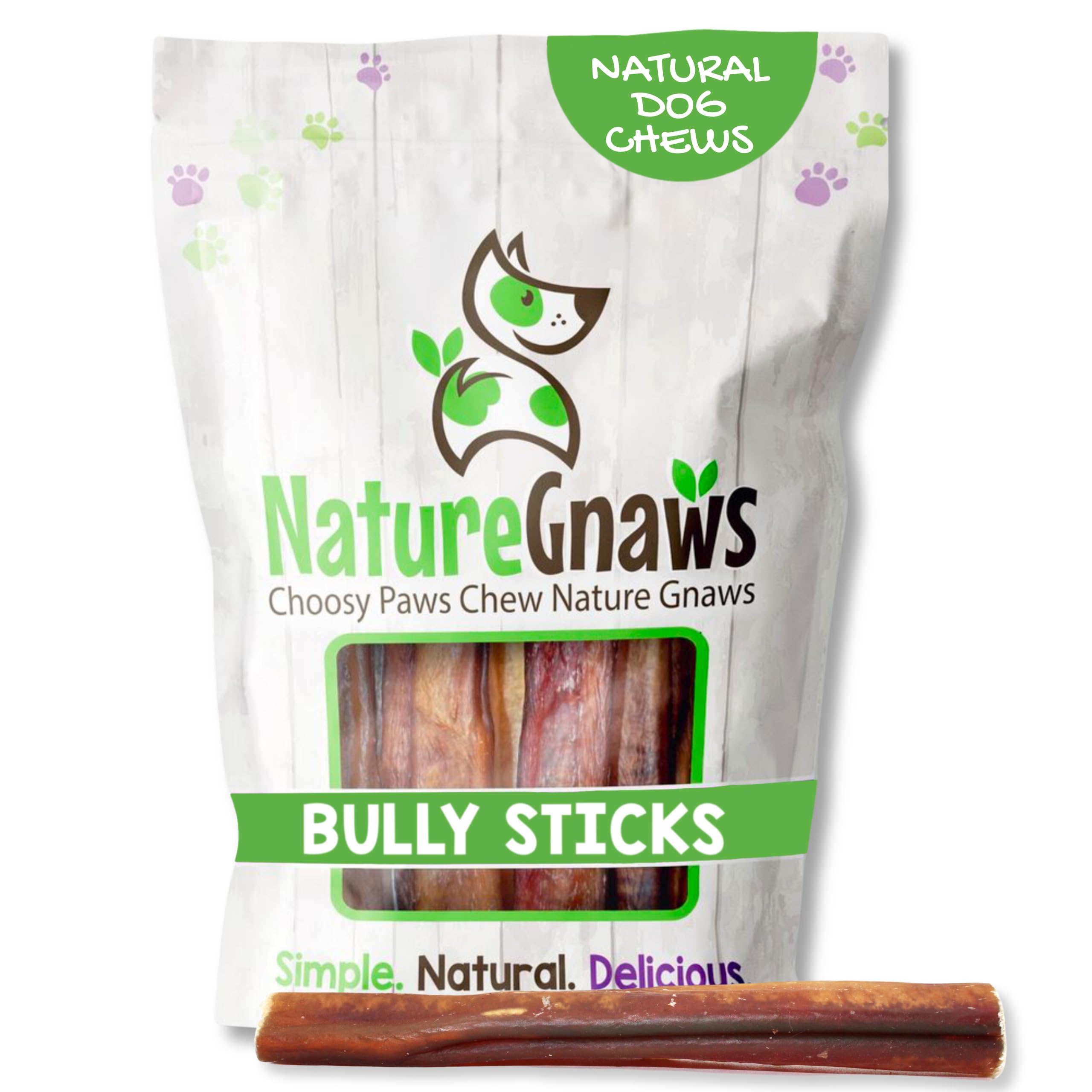 Nature Gnaws Bully Barra larga para perros: entretenimiento duradero