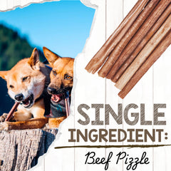 Bully Stick natural de Nature Gnaws, ayuda a entretener y calmar al perro.