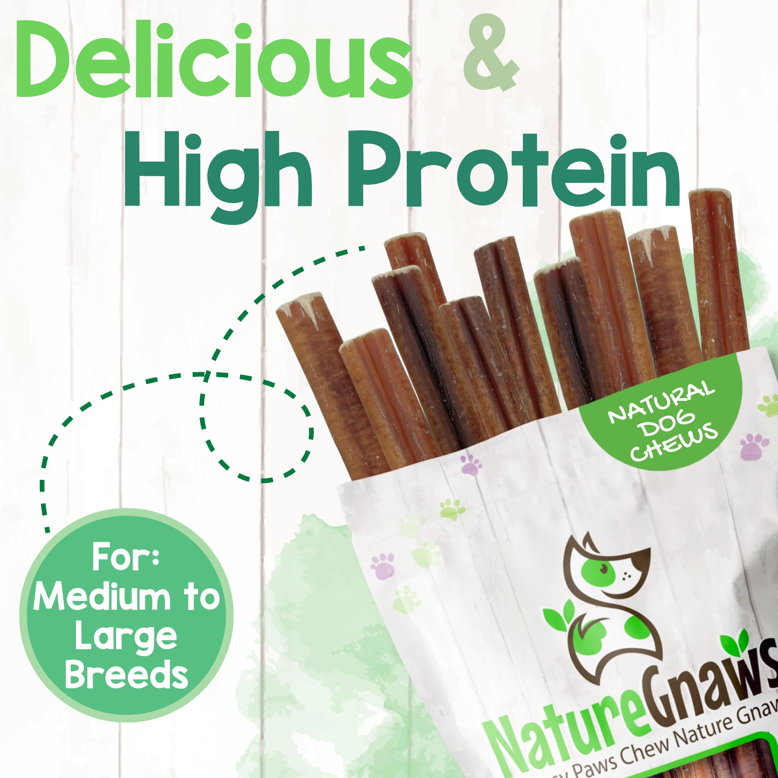 Nature Gnaws Bully Sticks olor bajo, ideal para casa