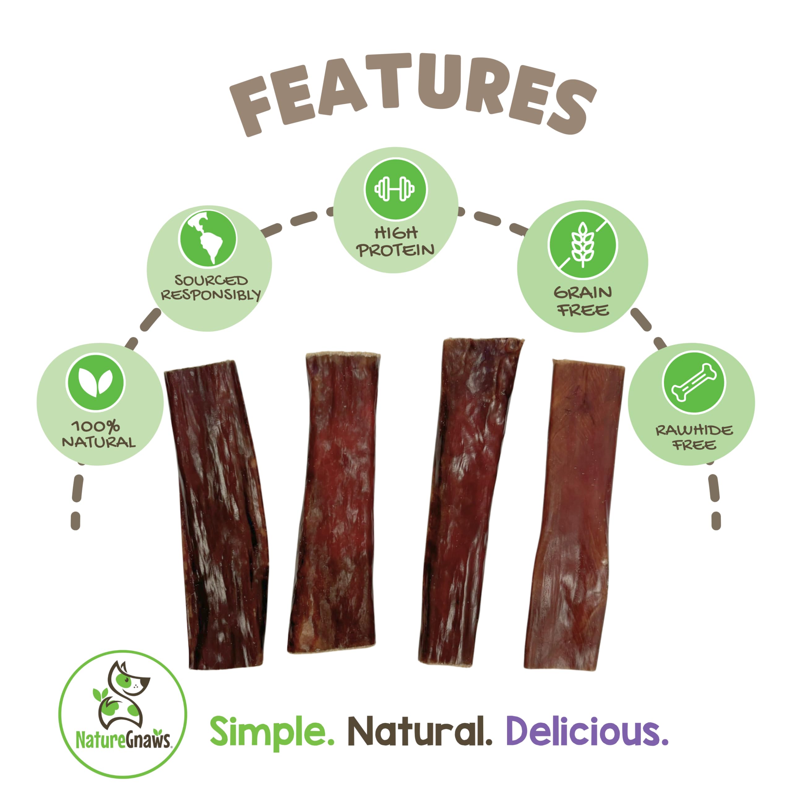 Nature Gnaws masticables sin cuero crudo para perros, opción natural y sin gluten.