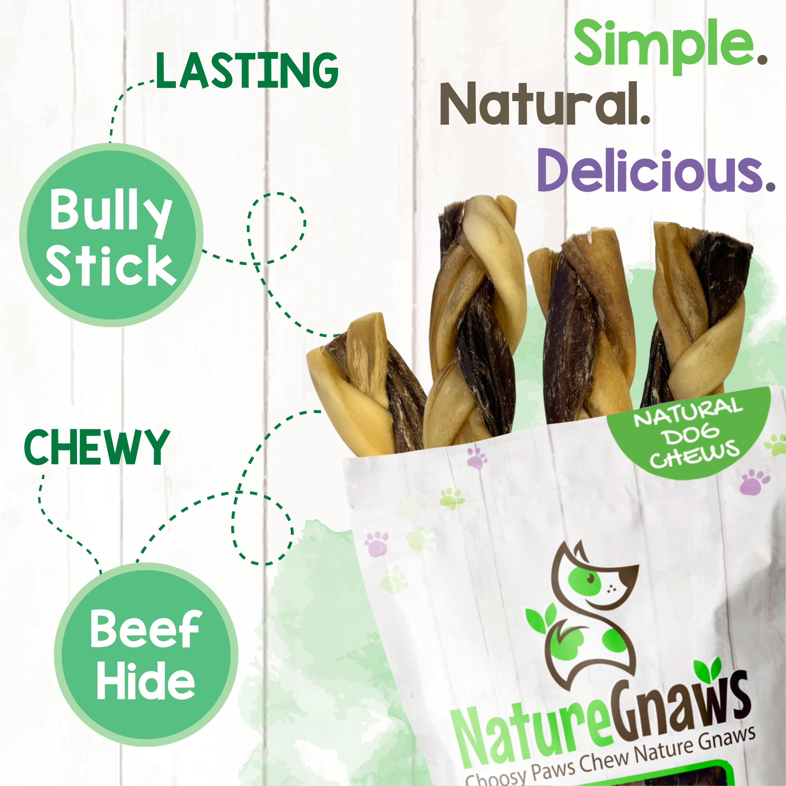 Nature Gnaws olor-bajo-res, experiencia de masticar más agradable en casa.