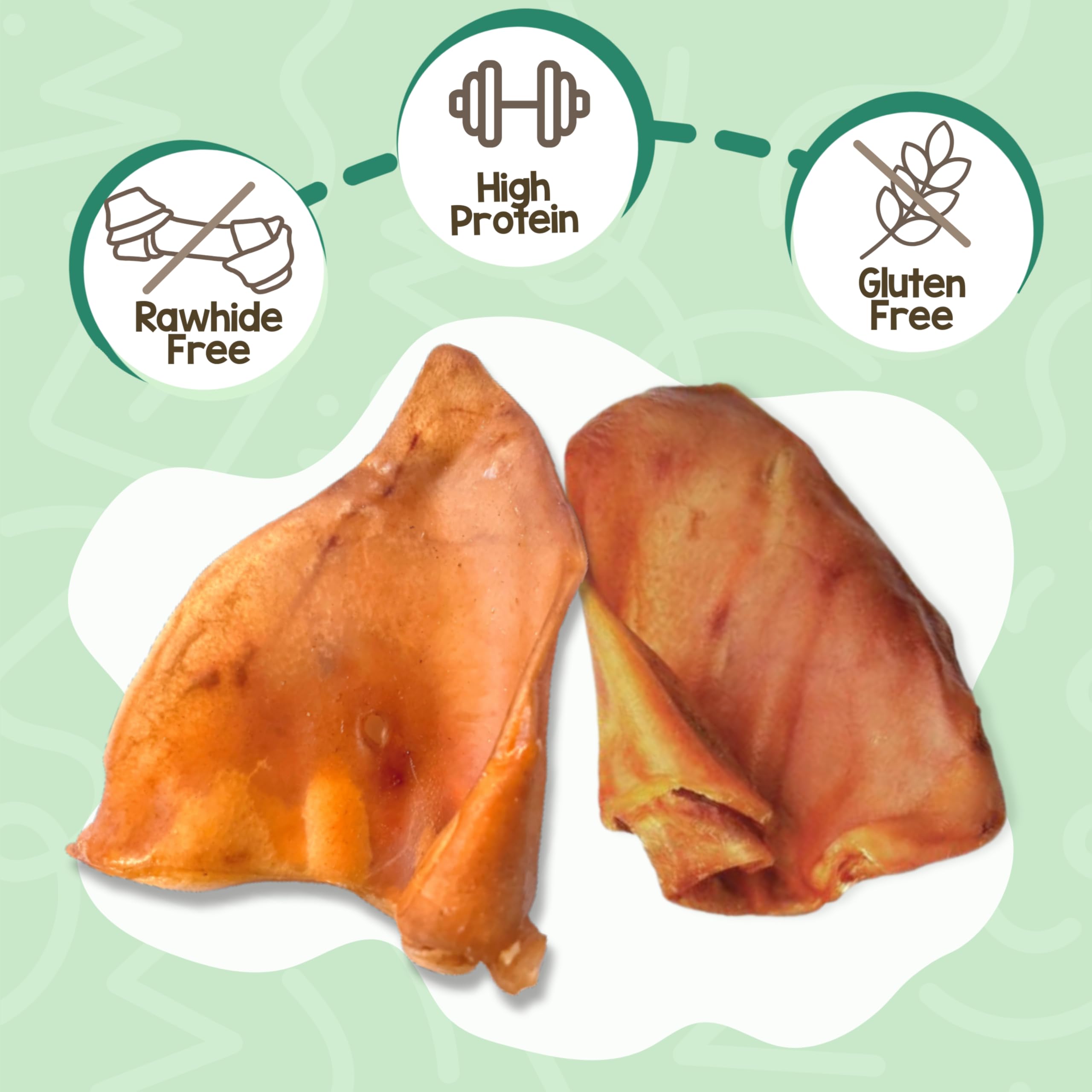 Nature Gnaws Orejas de cerdo para perros agresivos, ideal para masticación prolongada.