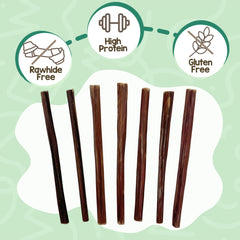 Nature Gnaws rawhide-free chews closeup showing beef pizzle texture