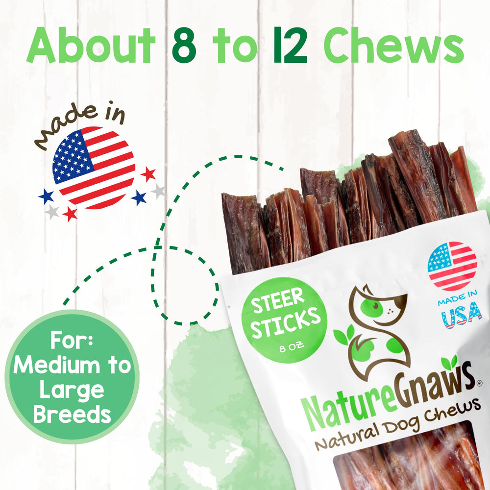 Nature Gnaws Steer Sticks, sin gluten, perfecto para dietas específicas.