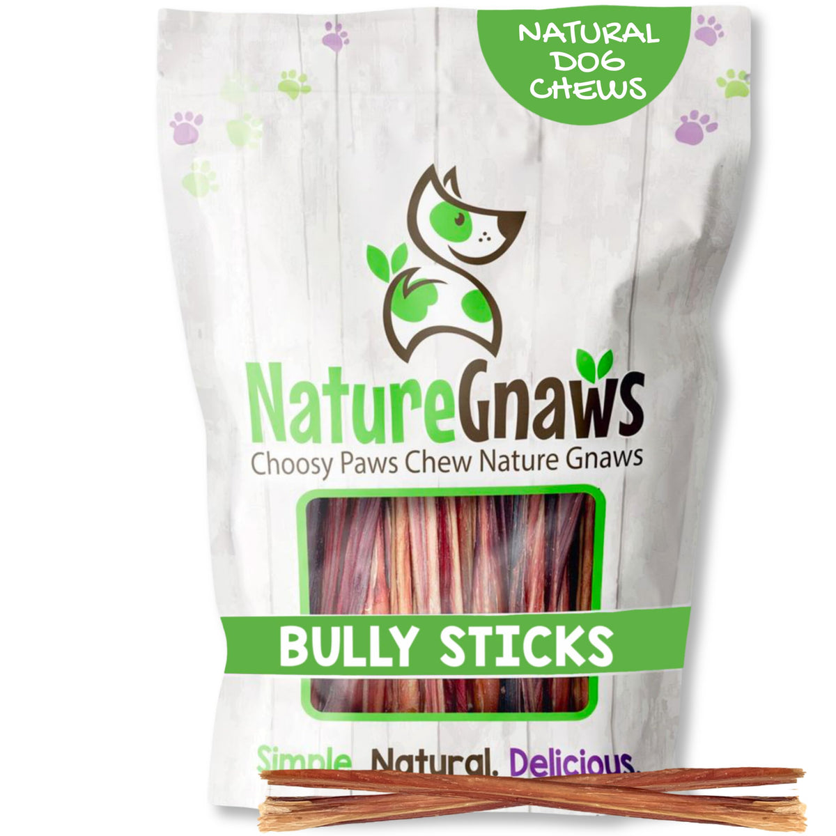 Nature Gnaws Super Skinny Bully Sticks for small dogs pack for long-lasting chewing