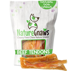 Nature Gnaws Tendones de carne natural para perro: recompensa sabrosa y masticación prolongada.