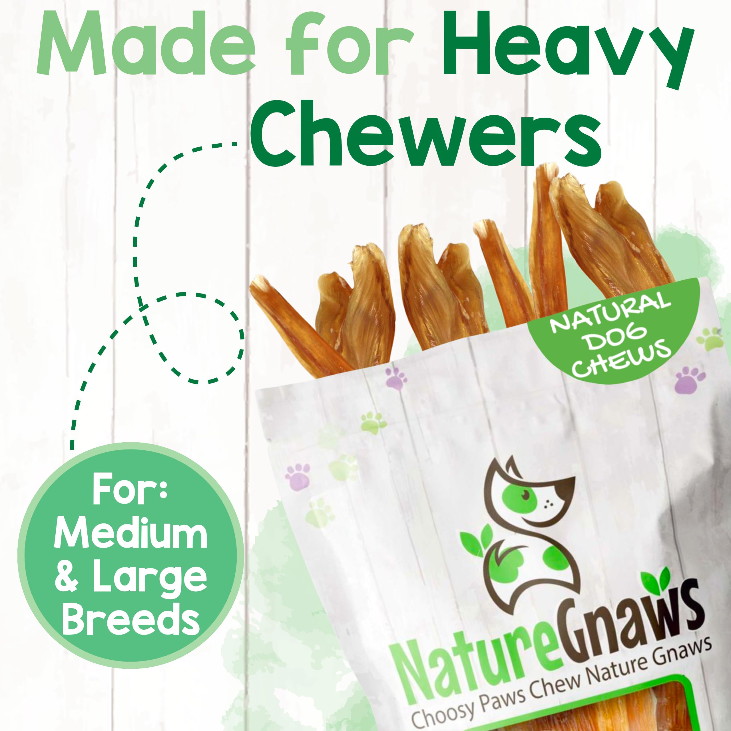 Nature Gnaws Tendones de res para perros grandes ideal para masticar