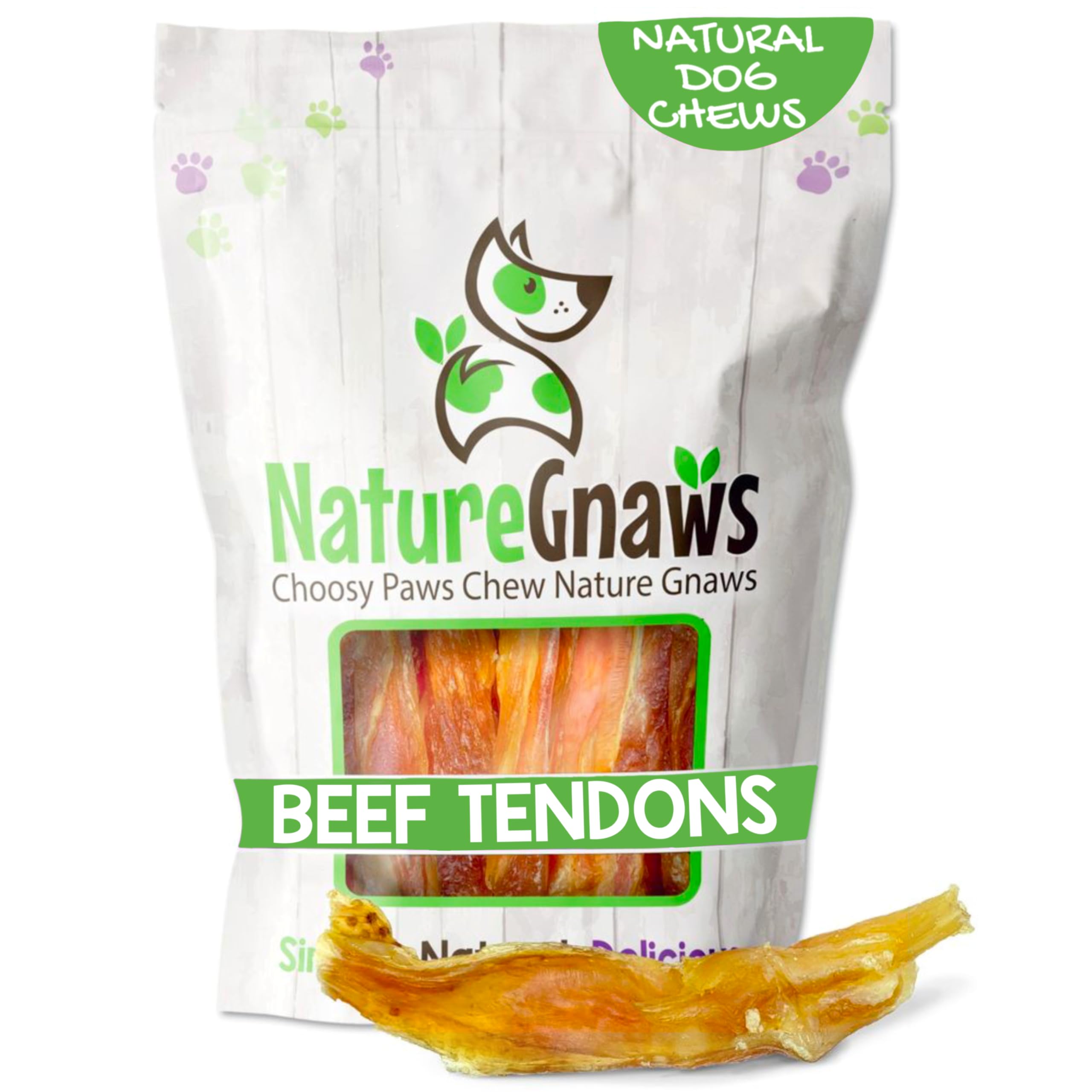Nature Gnaws tendones de res para perros, tamaño 4-5 pulgadas, recompensa duradera