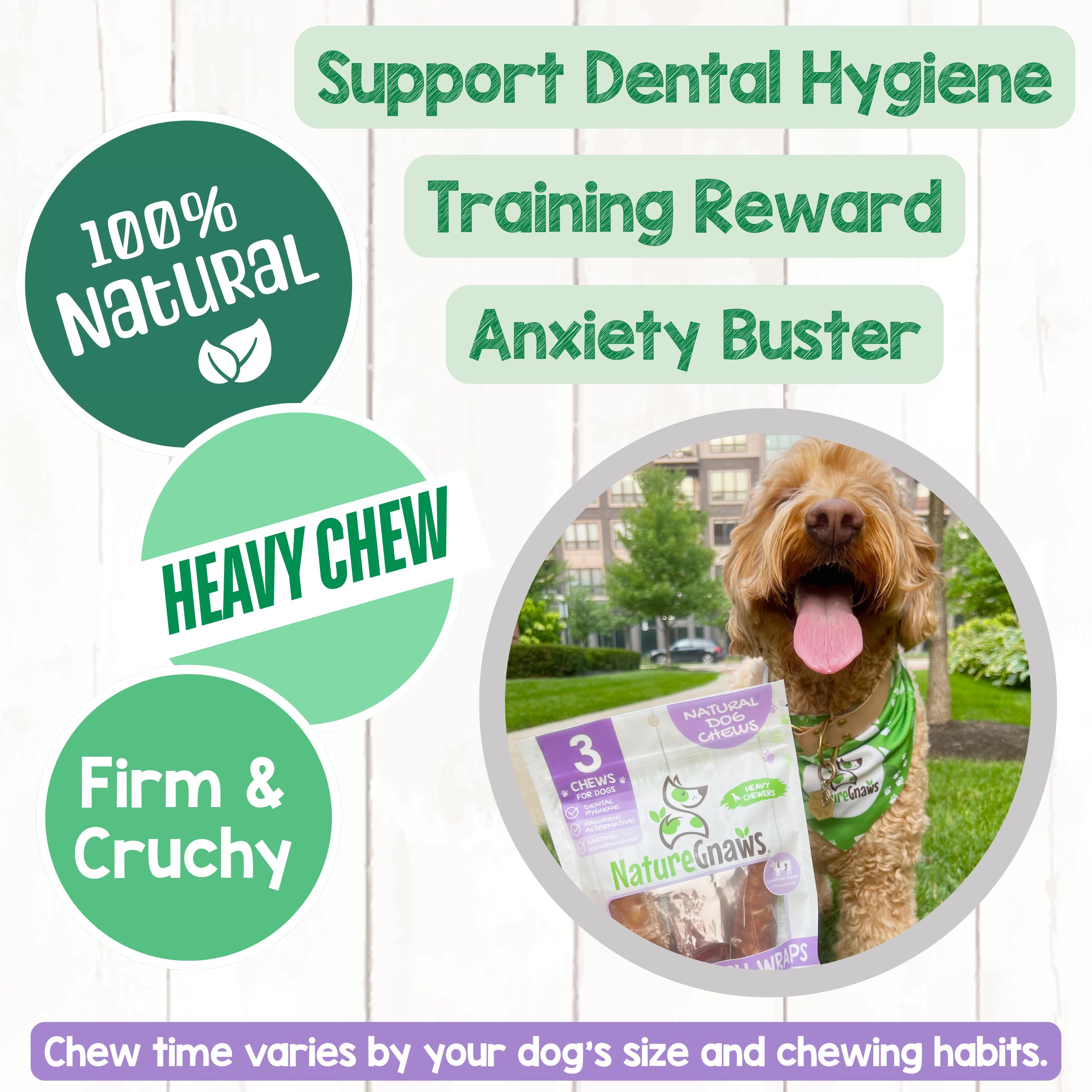 Nature Gnaws trachea de res para perros de todas las edades y tamaños.