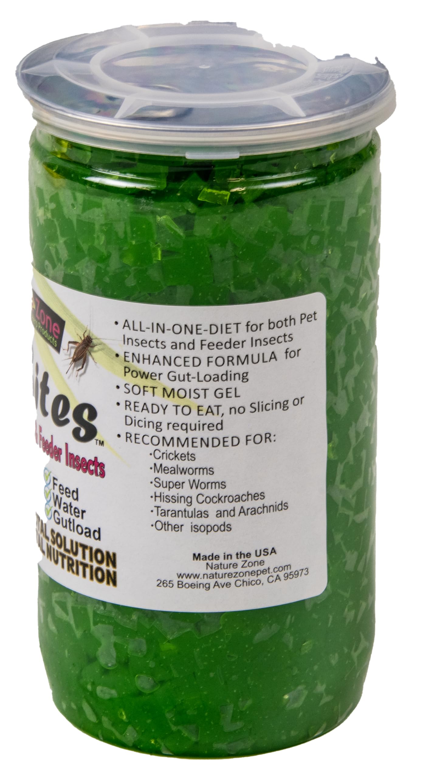 Nature Zone SNZ54511 envase-9-onzas, listo para alimentar insectos con carga nutricional.