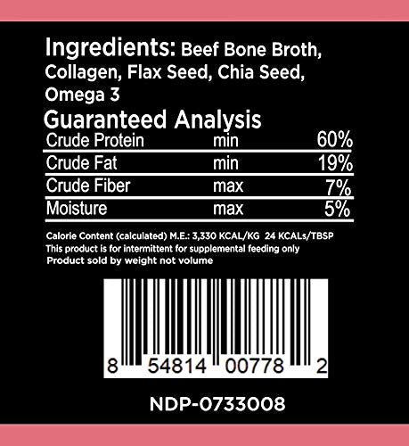 Nature's Diet poudre protéine os chia, prête à mélanger pour un repas appétissant.