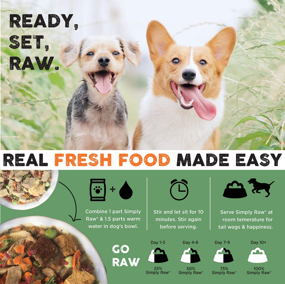 Nature's Diet Simply Raw listo para servir tras añadir agua