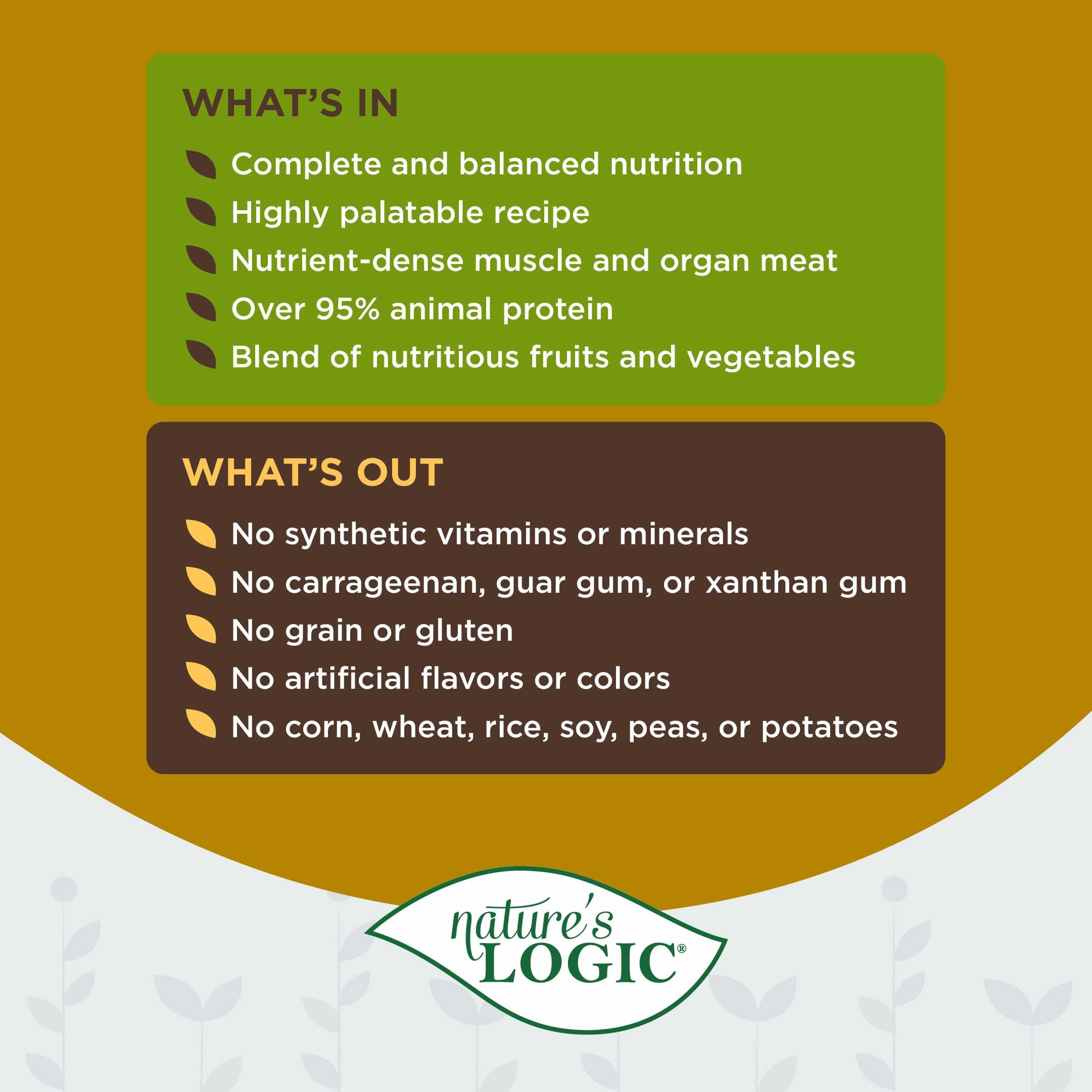 NATURE'S LOGIC aderezos-humedos para perros: realza sabor sin aditivos innecesarios