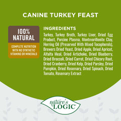 Nature's Logic: perro disfrutando la comida de pavo de la marca.