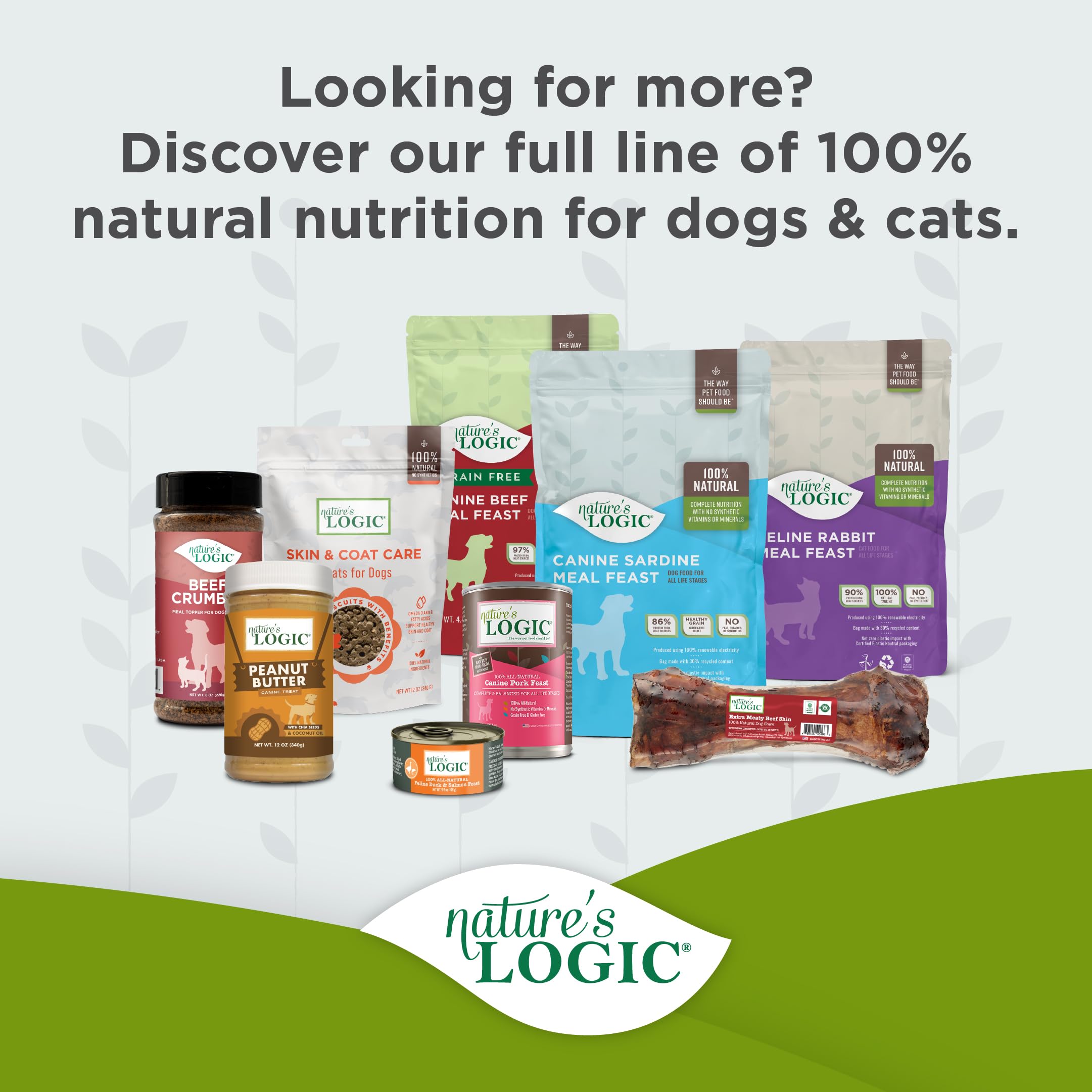 Nature's Logic proteínas animales naturales para perros activos.