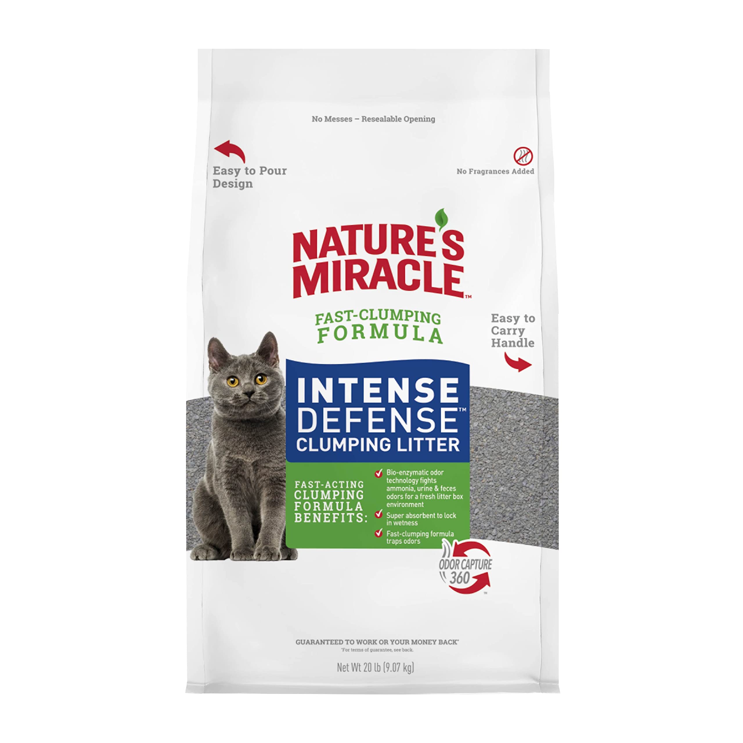 Nature's Miracle: arena fresca que reduce polvo y facilita la limpieza.