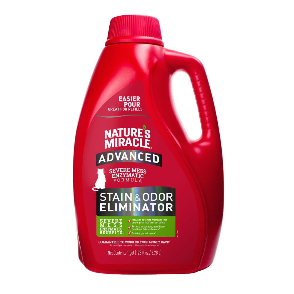 Nature's Miracle Eliminador de manchas y olor, botella de 128 oz.