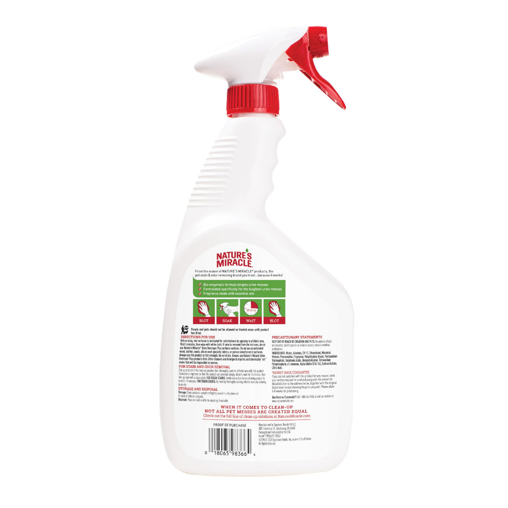Nature’s Miracle Urine Destroyer Plus – action enzymatique sur taches d’urine de chien.