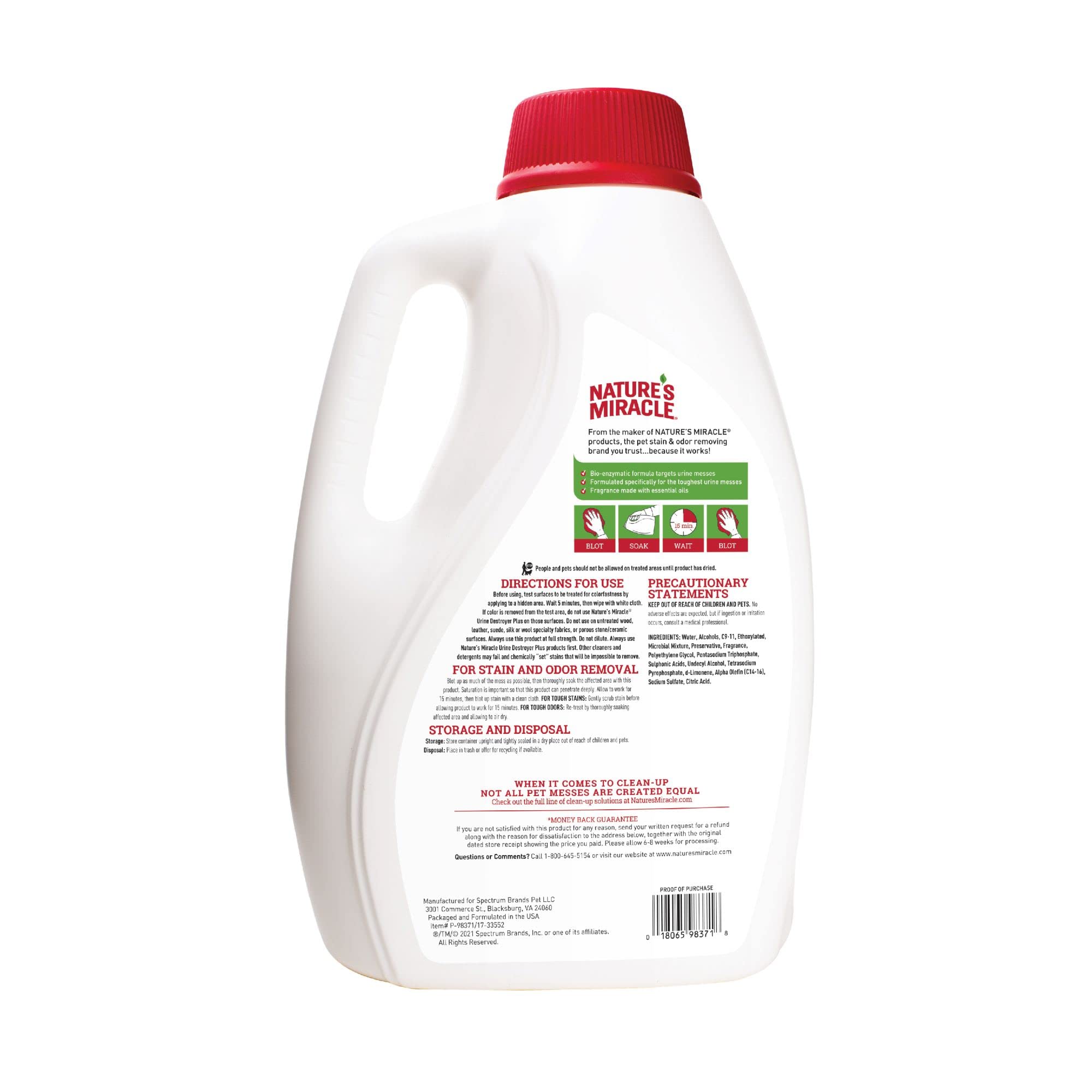 Nature’s Miracle Urine Destroyer Plus: aplicación en alfombras para eliminar olores